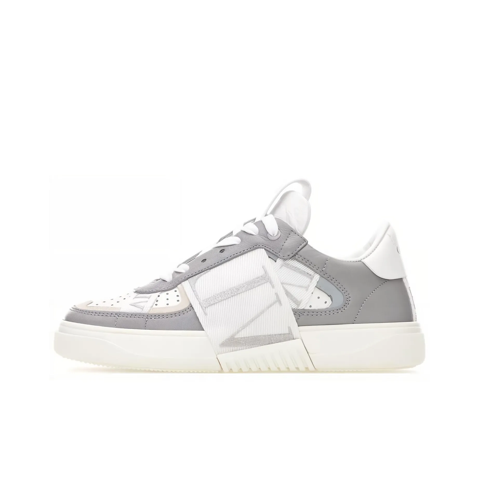 Valentino Low Top Stylish Skateboarding Shoes Women's White Gray