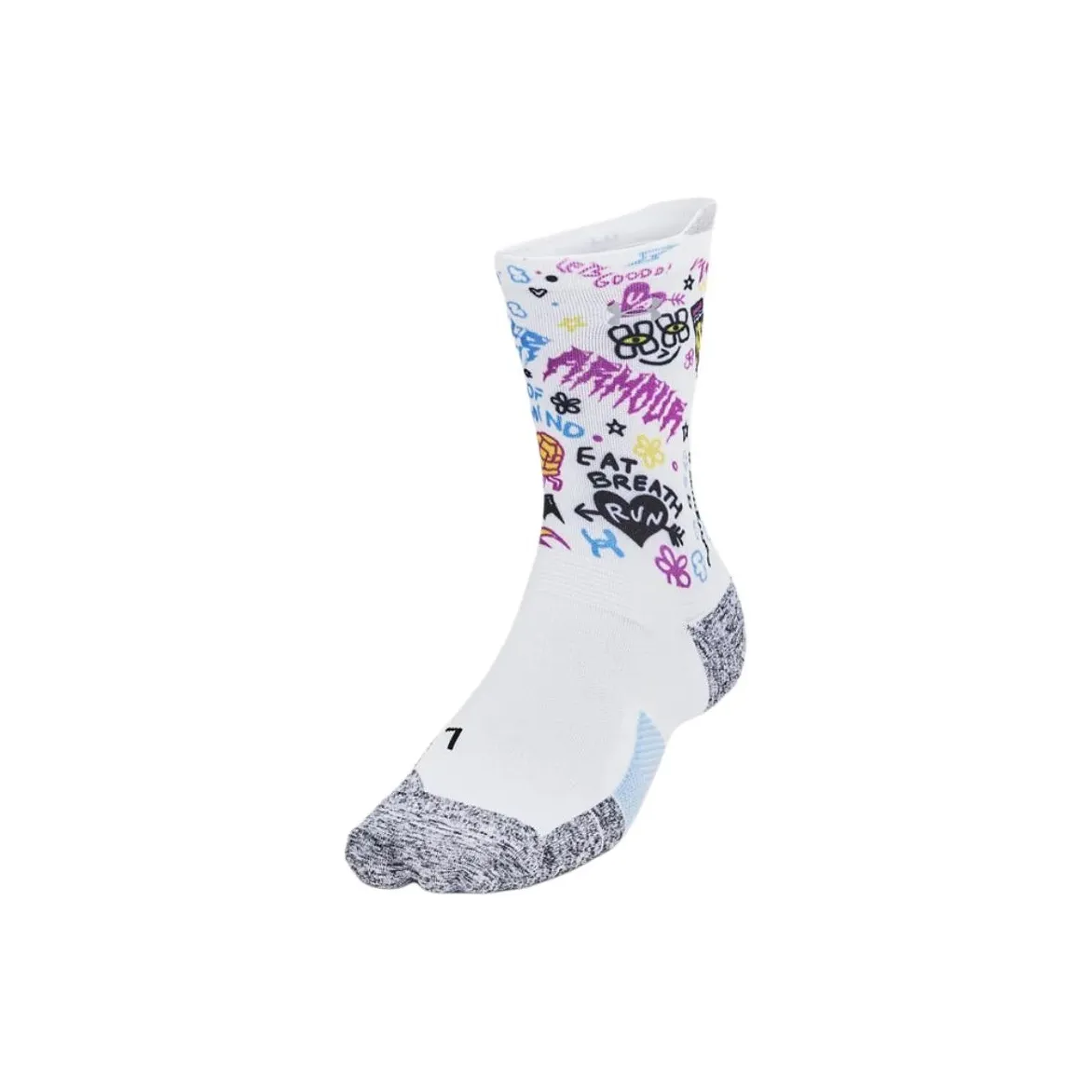 Under Armour UA ArmourDry™ Run Cushion Mid Calf Socks Unisex 1 Pack White