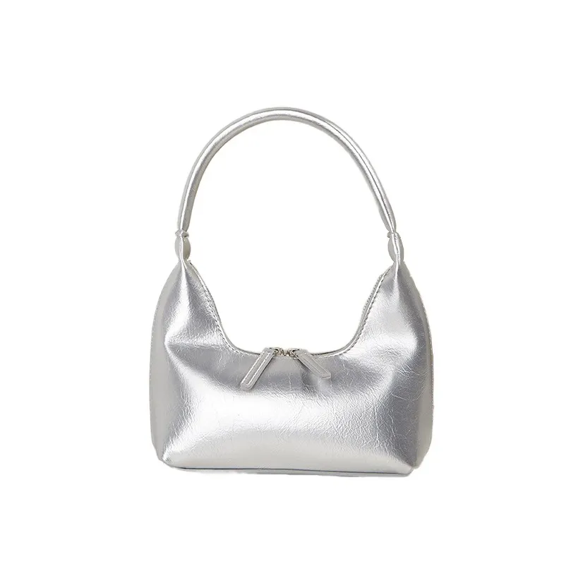 Carksky PU One Shoulder Handbags Women's Silver/White/Black