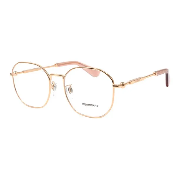 Burberry Irregular Shape Eyeglass Frames Men's Rose Gold