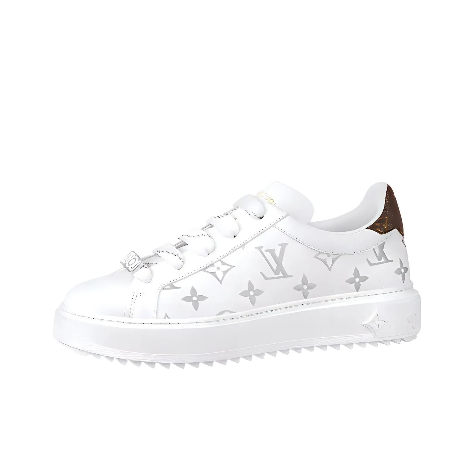 LOUIS VUITTON Time Out Sneakers 'White With Silver Monogram' Women's