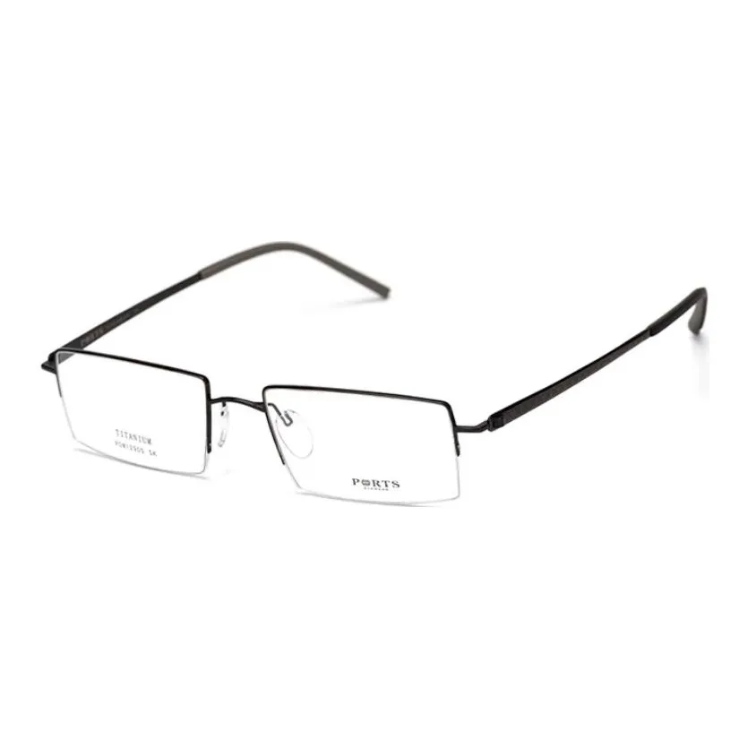 PORTS Титан Прямоугольные Оправы для Очков Мужские Черные