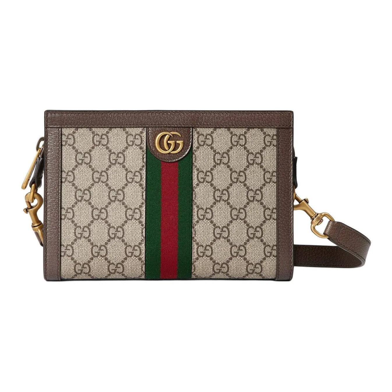 GUCCI Ophidia GG Supreme Canvas Mini Crossbody Clutch Women's Beige And Ebony