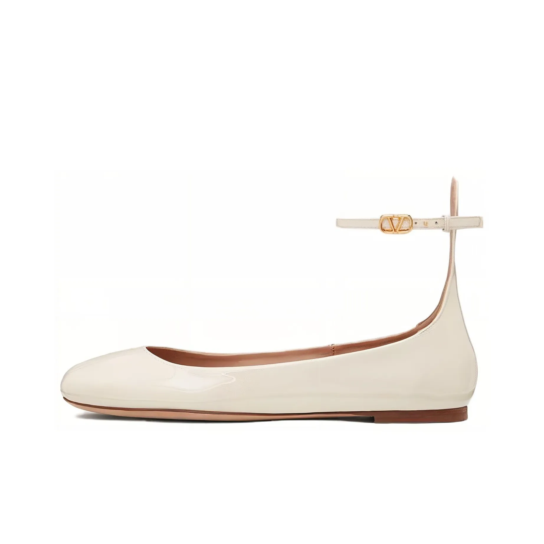 Valentino Tan-Go Round Toe Ballerina Shoes Women's