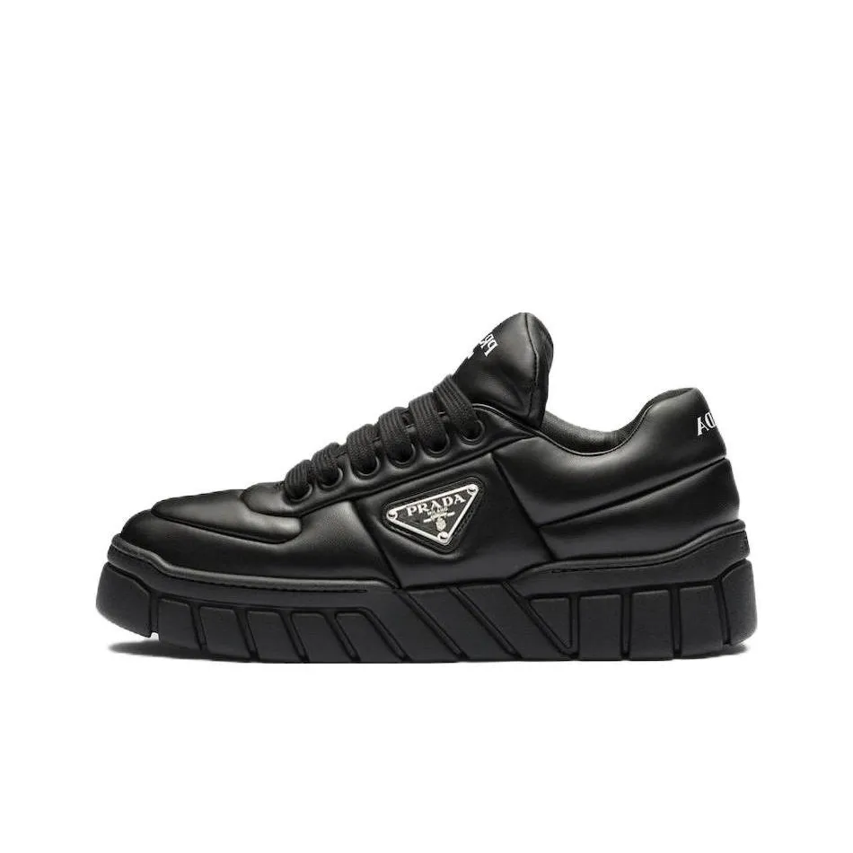 PRADA Padded Nappa Leather Sneakers 'Black' Women's