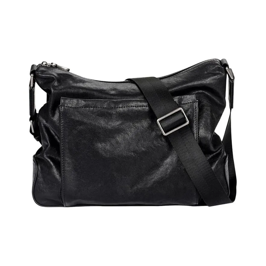 DOSRFINI Сумка через плечо из коровьей кожи стандартная мужская черная