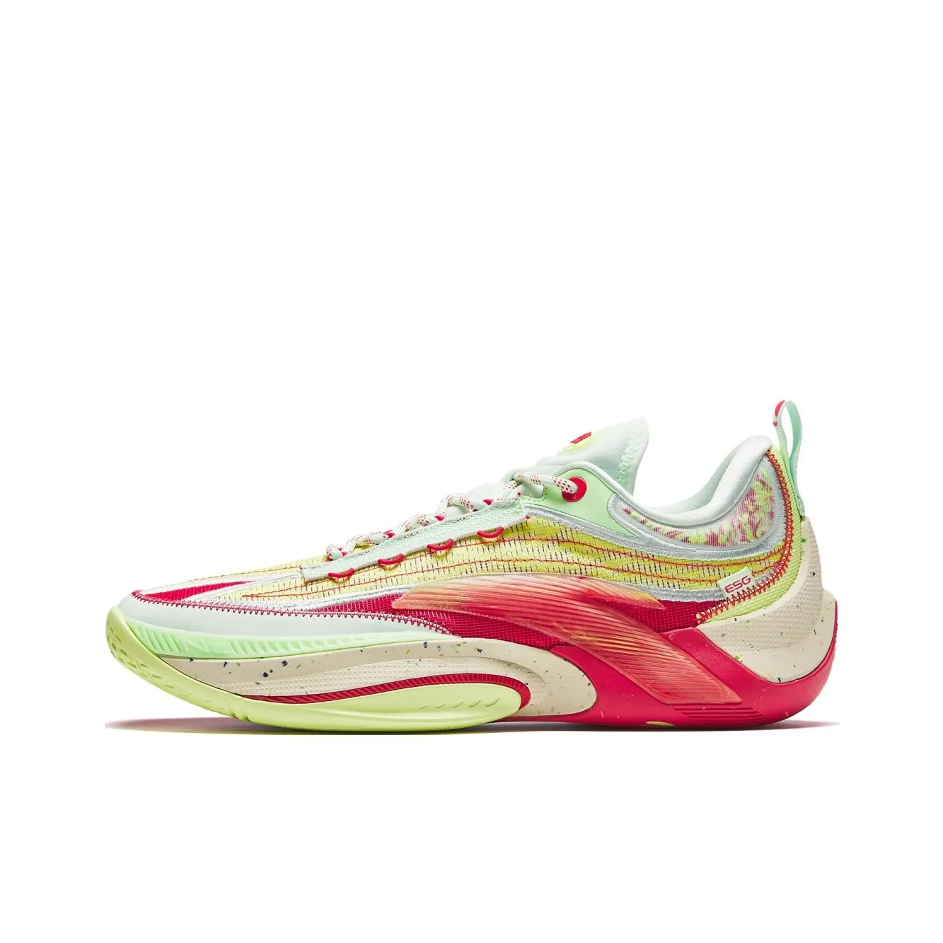 Anta Instant 1 ESG Cushioning Wear-Resistant Low-Top Basketball Shoes Men's Yellow Red Green