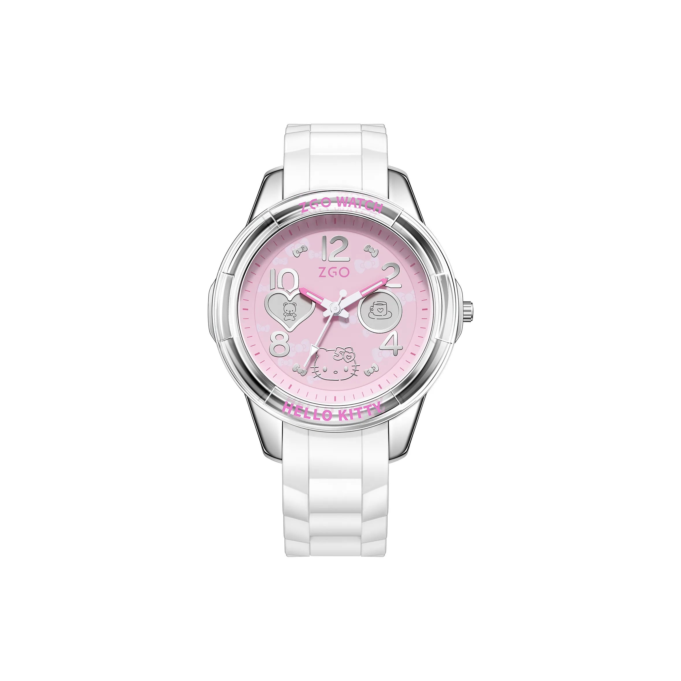 Hello Kitty 50th Anniversary Ограниченный Кварцевый Механизм Женские Часы Розовый Циферблат