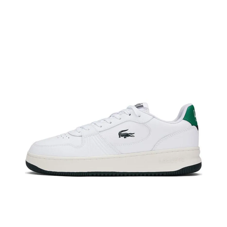 LACOSTE Anti Slip And Wear Resistant Lightweight Low Top Skateboard Shoes Men's White Black Green