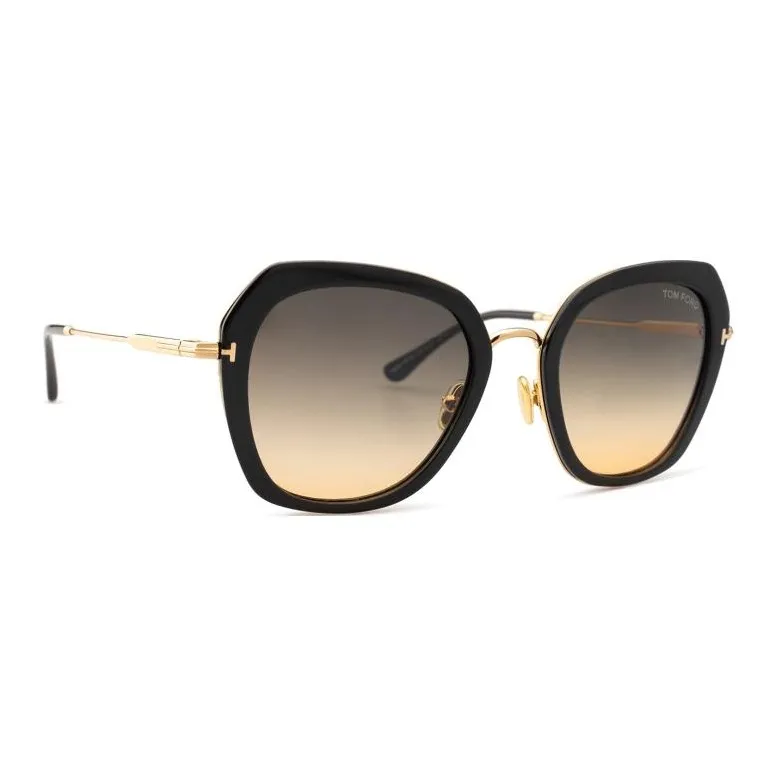 TOM FORD Plastic Metal Irregular Shape Sunglasses Women's Black