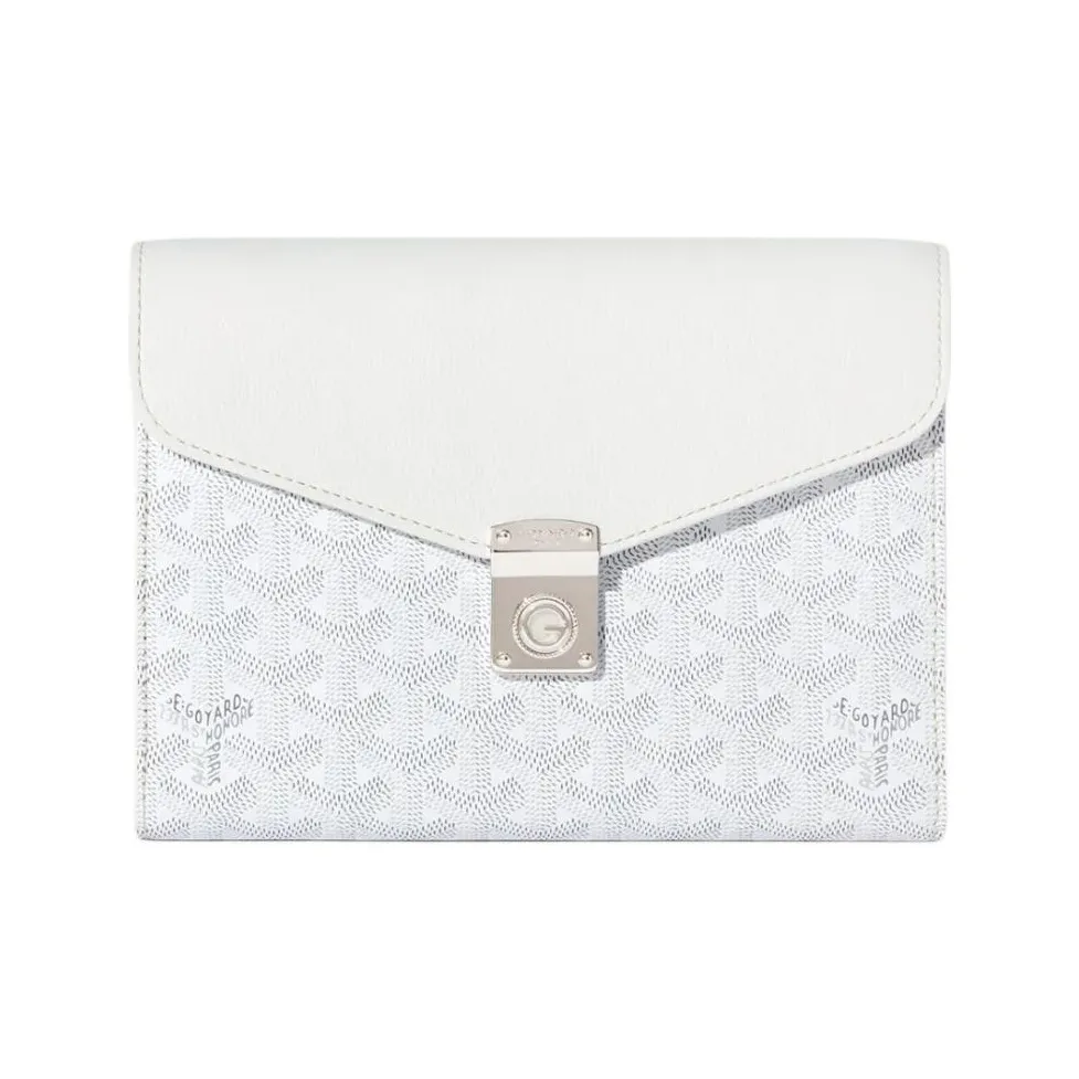 GOYARD Canvas With Calfskin Shoulder Bag Crossbody Bag Unisex White