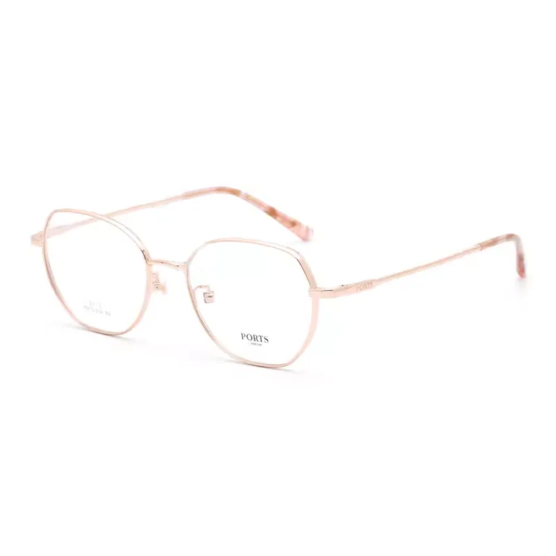 PORTS Титан Нерегулярная форма Оправы для очков Женские Розово-золотой