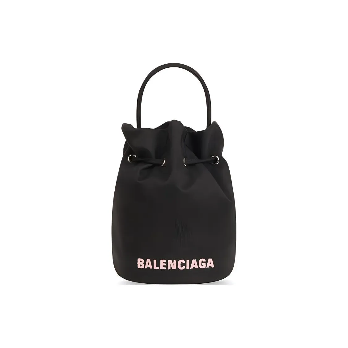 Balenciaga WHEEL Nylon Bucket Bag, Handbag, Shoulder Bag, Crossbody Bag Small Size Women's Black