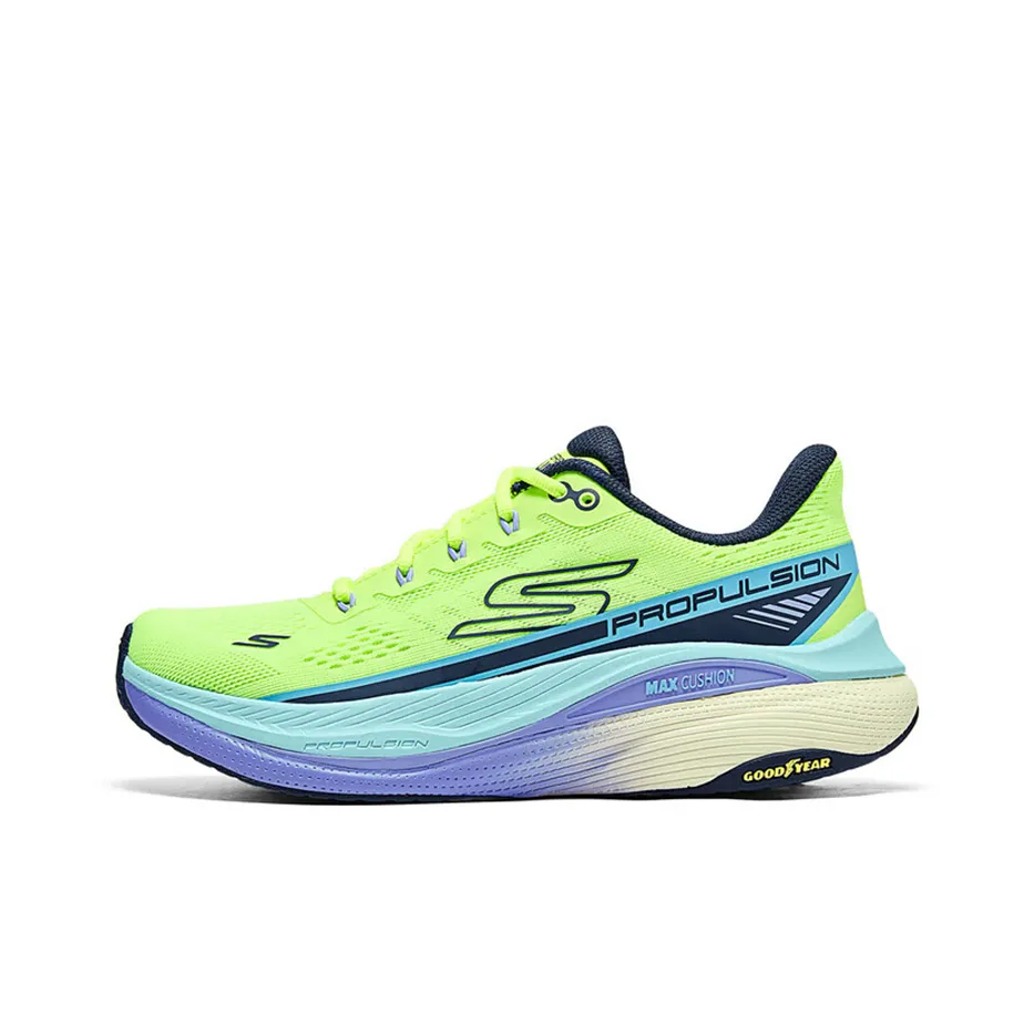 Skechers Max Cushioning Low Top Casual Shoes Women's Green Blue