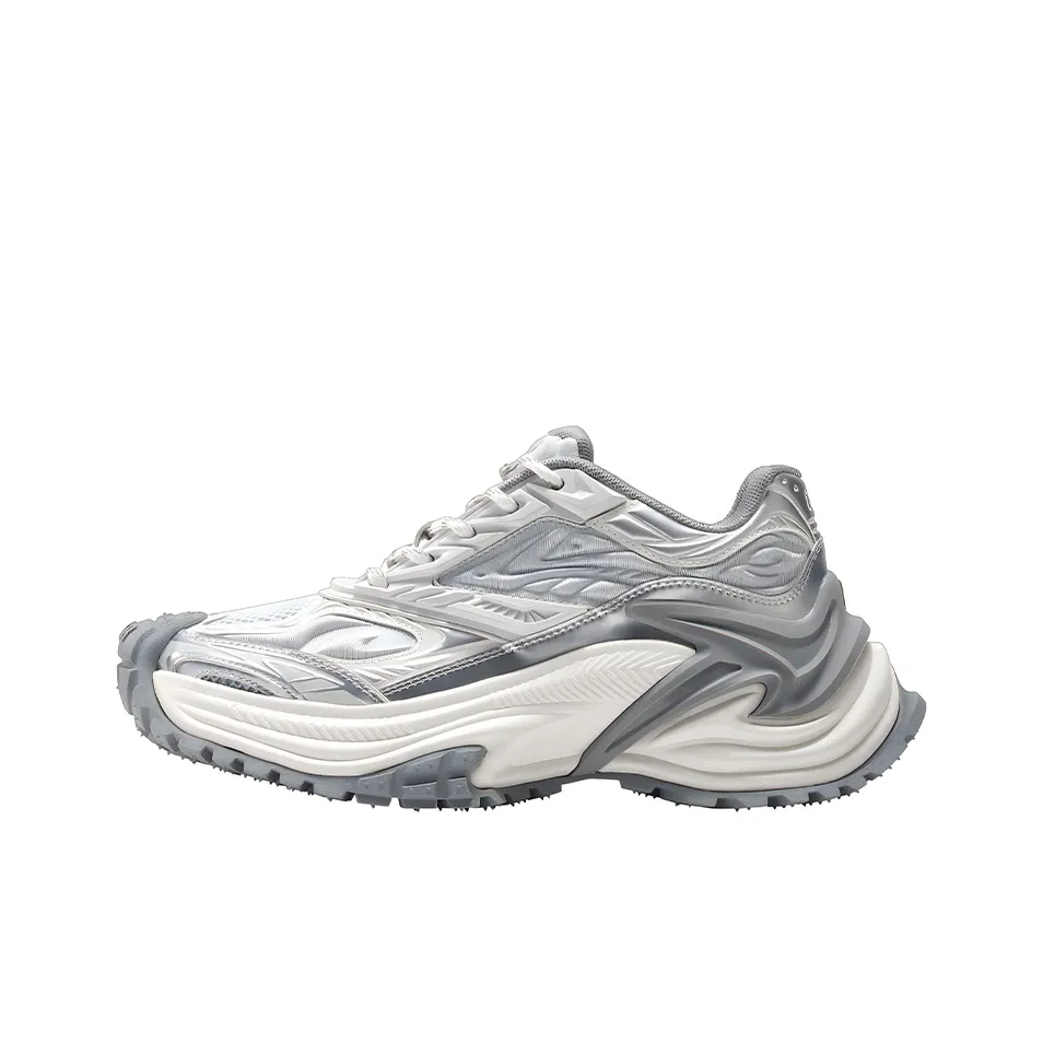 OGR Wear Resistant Breathable Height Increasing Low Top Running Shoes Unisex Beya Silver