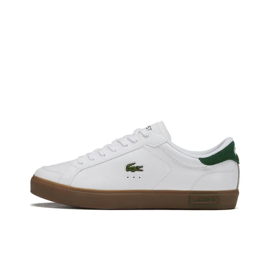 LACOSTE Low Top Skateboard Shoes Men's White Green