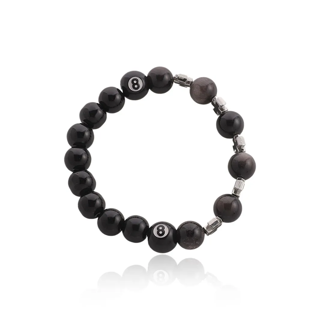 FOREVER MELODY Обсидиан Браслеты Мужской Черный