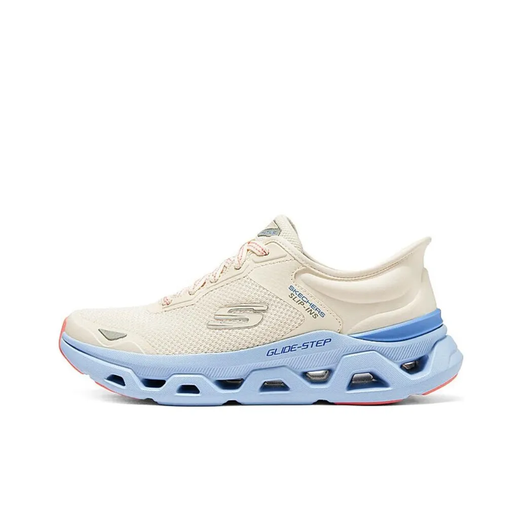 Skechers Glide Step Low Top Casual Shoes Women's Beige Blue