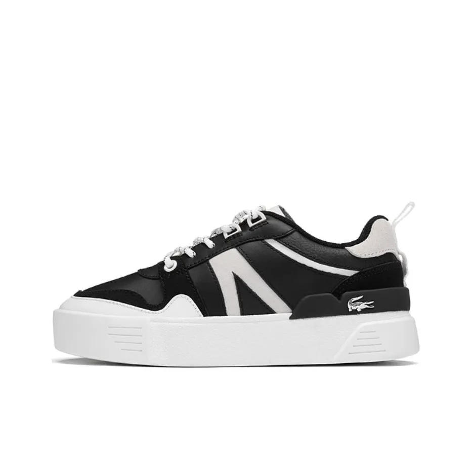 LACOSTE Low Top Skateboard Shoes Women's Black White