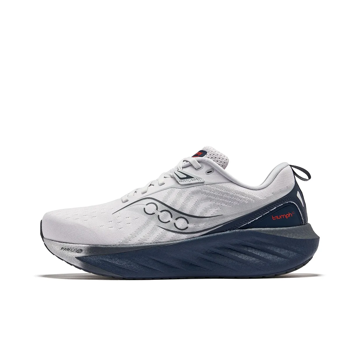 Saucony TRIUMPH 22 Shock Absorbers Low Top Running Shoes Men's White Dark Blue Wide