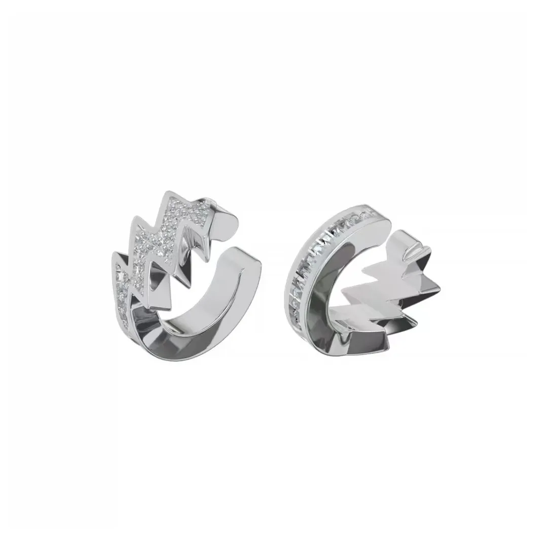 ICEGANG Циркон Нижняя заколка On Серьги Унисекс