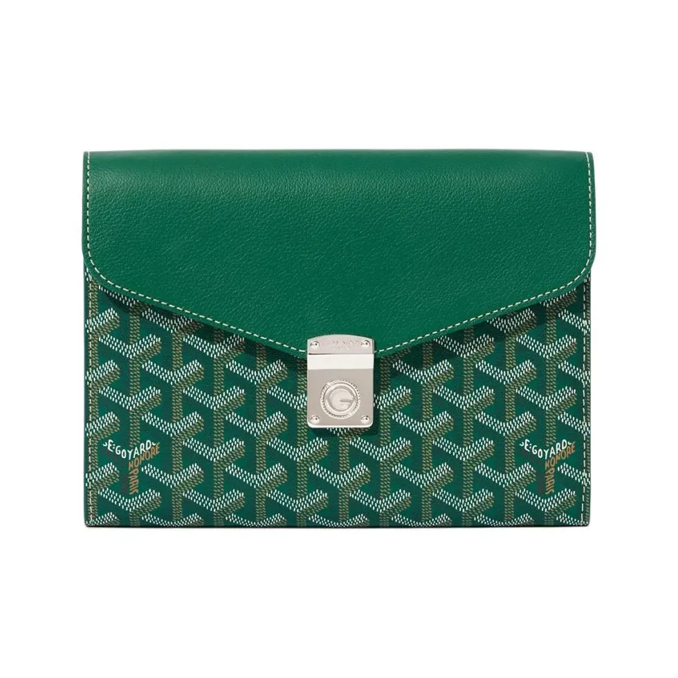 GOYARD Canvas With Calfskin Shoulder Bag, Crossbody Bag Unisex Green