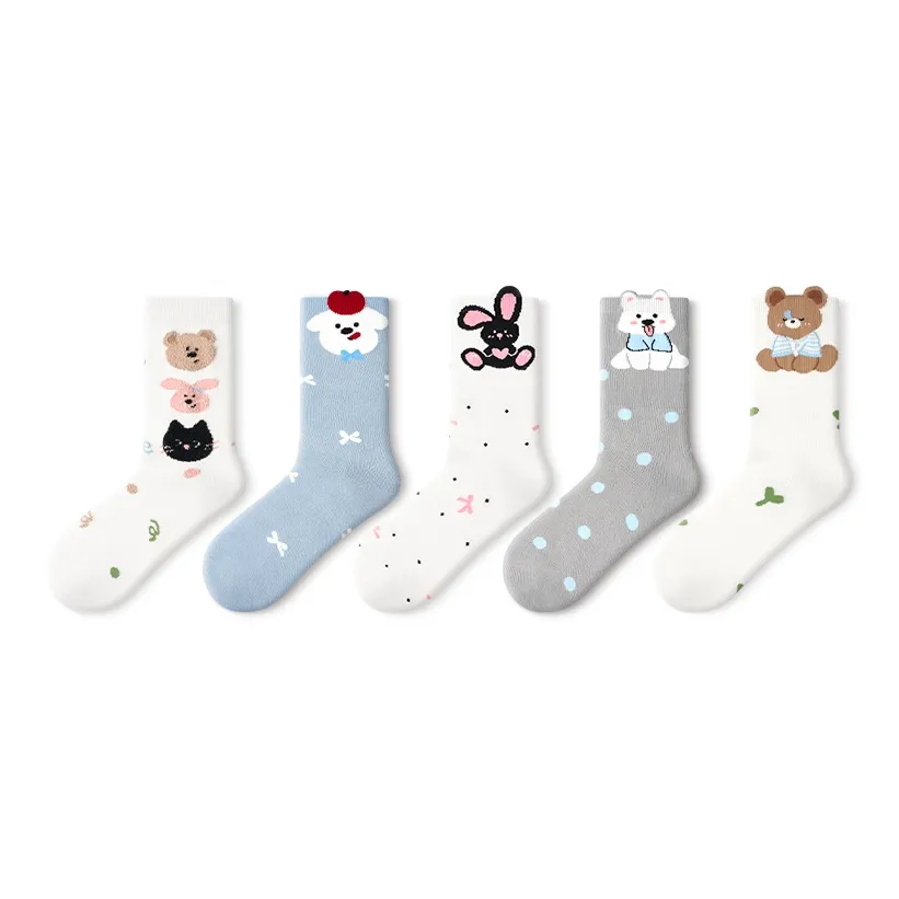 Primeet Mid Calf Socks Fall And Winter Women's 5 Pack