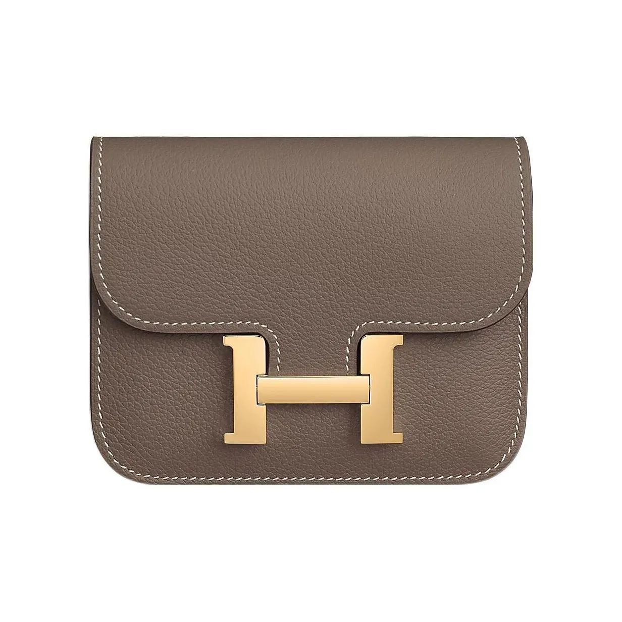 HERMES Constance Slim Calfskin Handbag Regular Women
s Elephant Gray