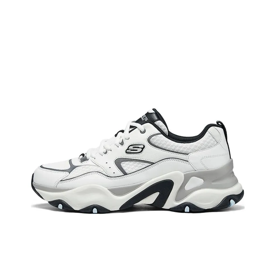 Skechers D'LITES 5,0 Устойчивые к истиранию Низкие Топ Кроссовки для бега Мужские Серый Белый