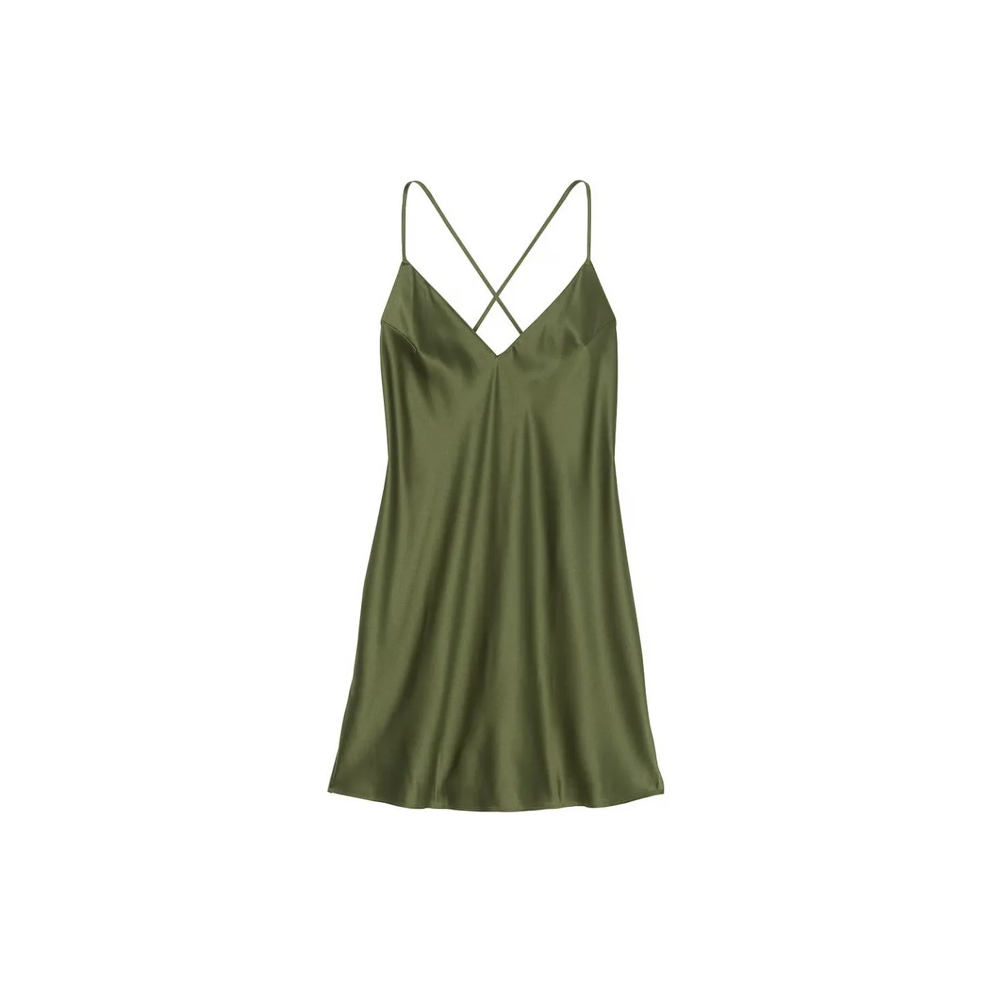 Victoria's Secret Сатин Открытая спина Нека Чулка WOODLAND Зеленый Ночная сорочка Женская Лесной зеленый