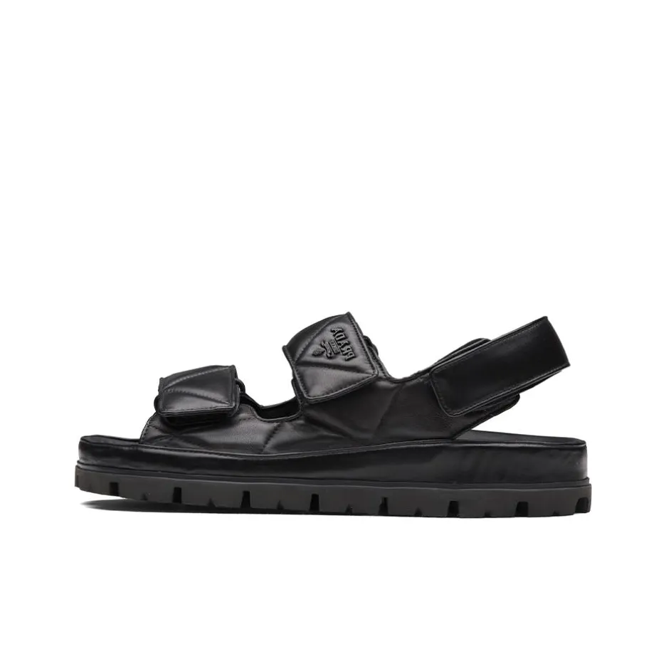 PRADA Padded Nappa Leather Sandals 'Black' Women's