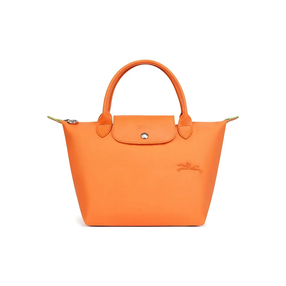 LONGCHAMP Le Pliage Green Переработанный Холст Одно Плечо Сумка Маленькая Женская Оранжевая