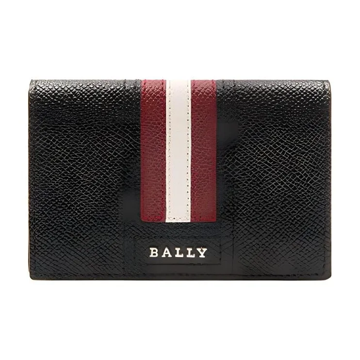 BALLY Cow Leather Wallet Card Holder Men's Black