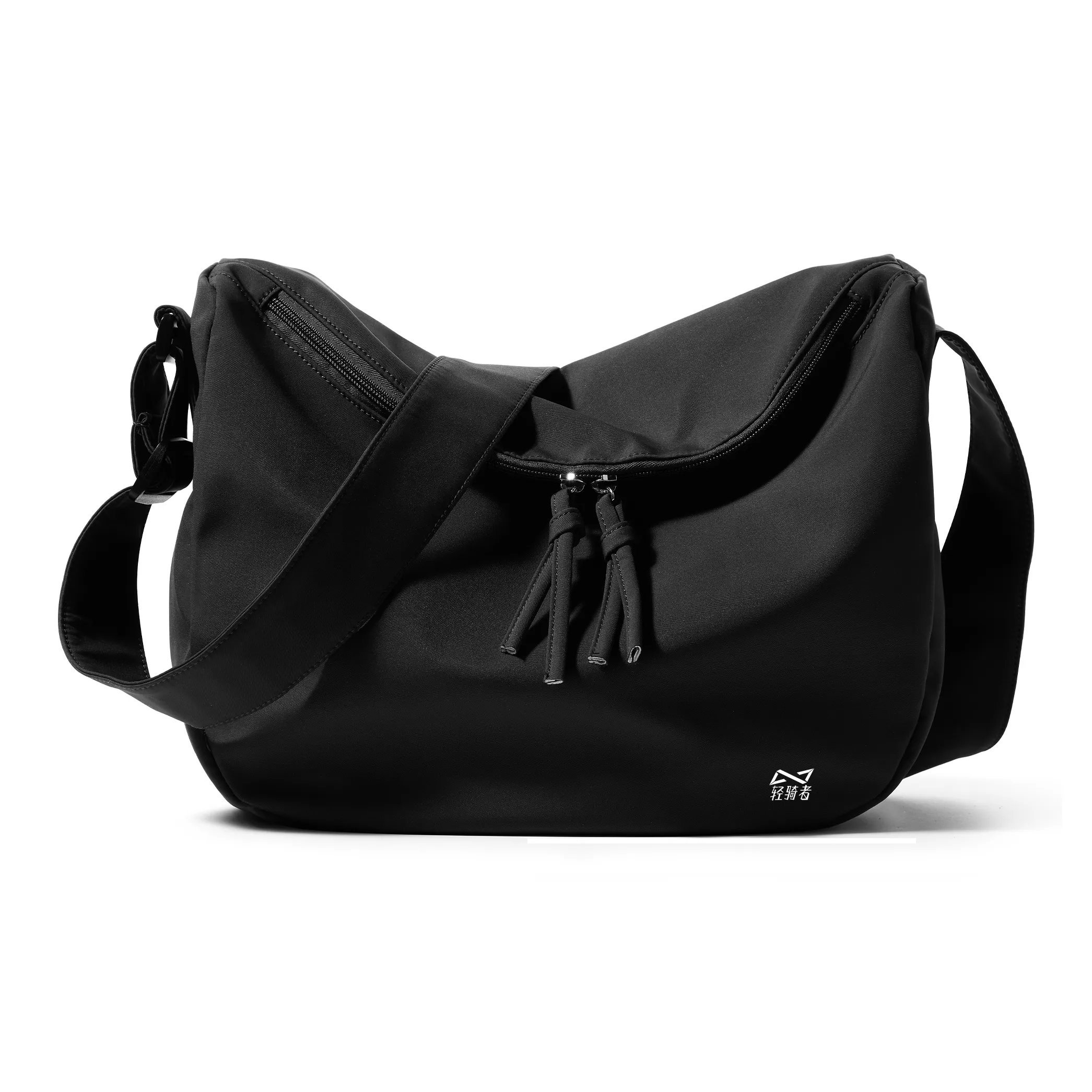 QING QI ZHE Сумка через плечо Унисекс Черный Экрю Бургунди