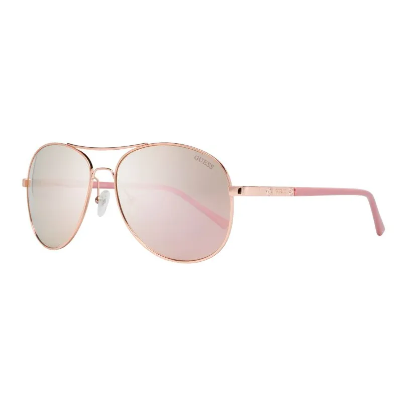 GUESS Metal Aviator Sunglasses Women's Pink