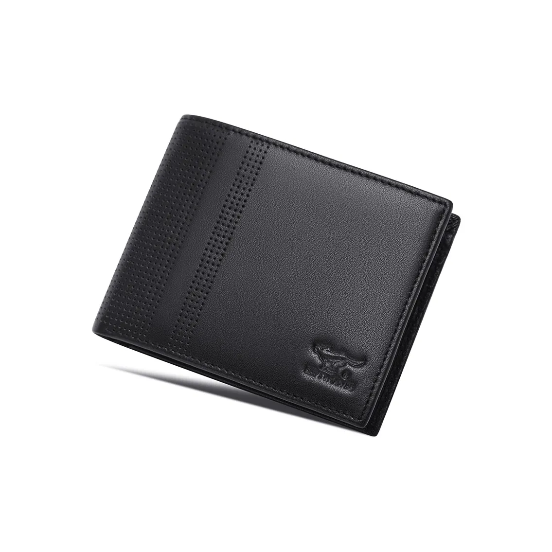 SEPTWOLVES Top Grain Cow Leather Wallet Men's Black
