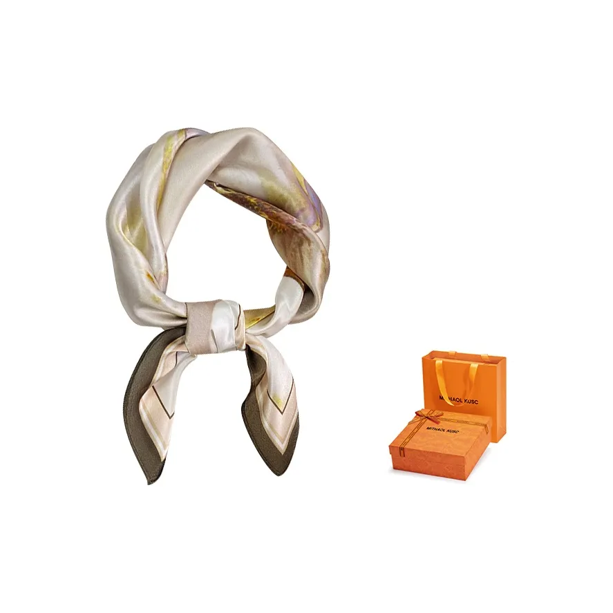 MITHAOL KUSC 100% шелк тутового шелкопряда Шарфы Женские Позолоченный Телесный Фиолетовый