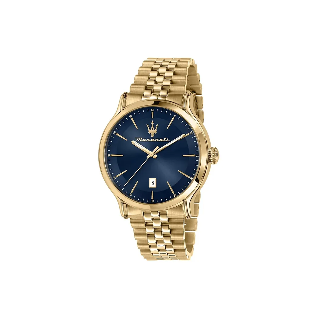 Maserati Vintage Collection Кварцевые Мужские Часы Металлический Ремешок 42 мм Синий Циферблат