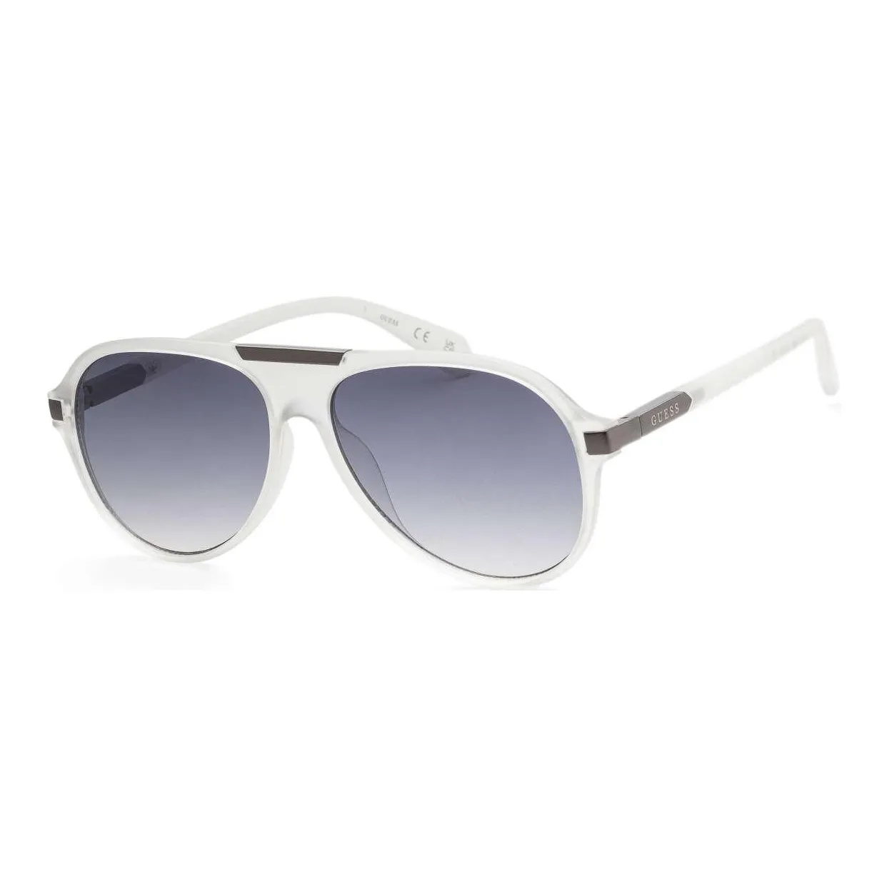GUESS Plastic Aviator Sunglasses Men's White