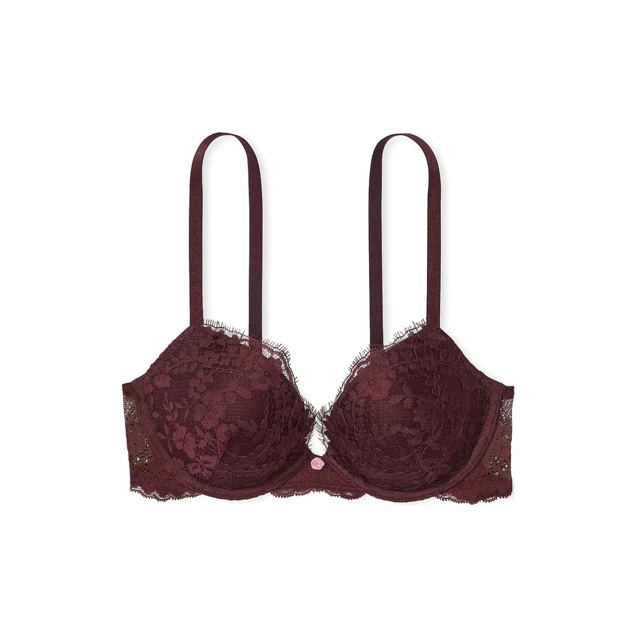 Victoria's Secret Fantasy Collection Dreamy Collection Angels Кружево PUSH Up Бюстгальтер Бургунди Коричневый Бюстгальтер Женские Коричневый