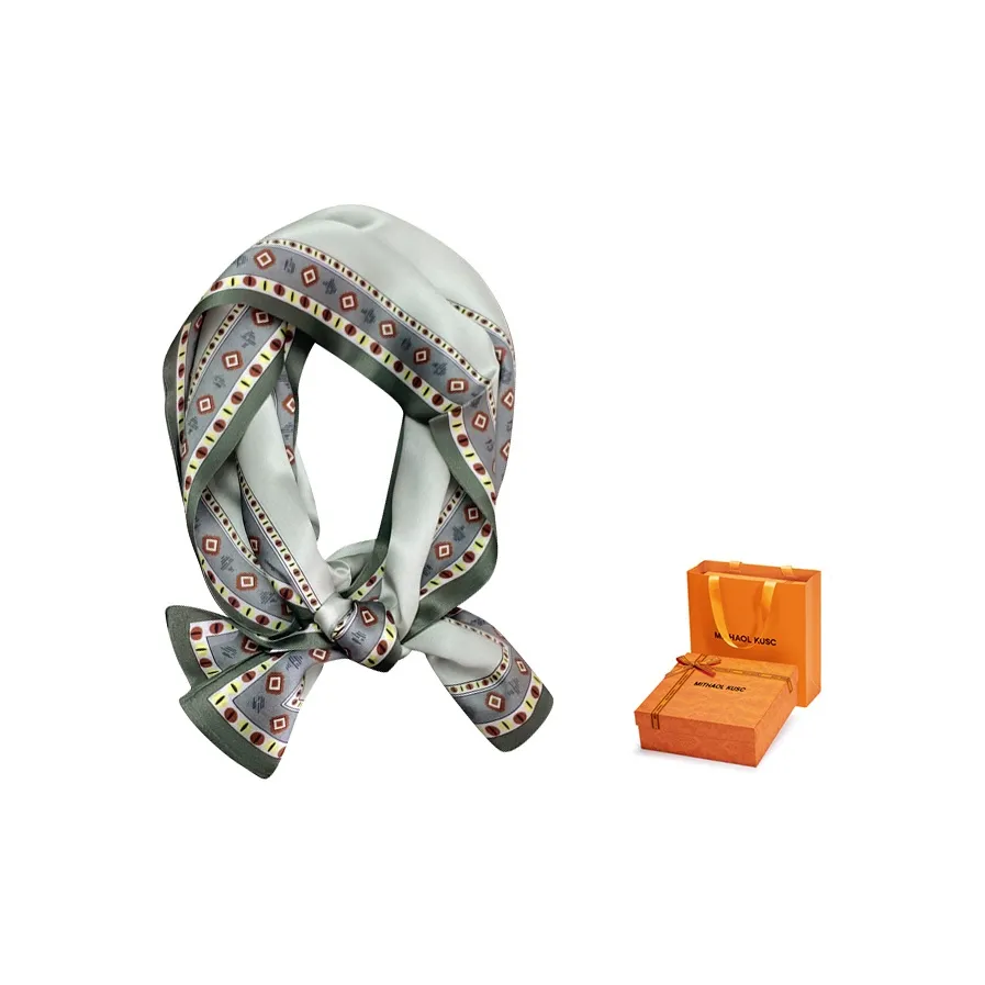 MITHAOL KUSC 100% шелк из тутового шелкопряда Шарфы Женские Бирюзовый