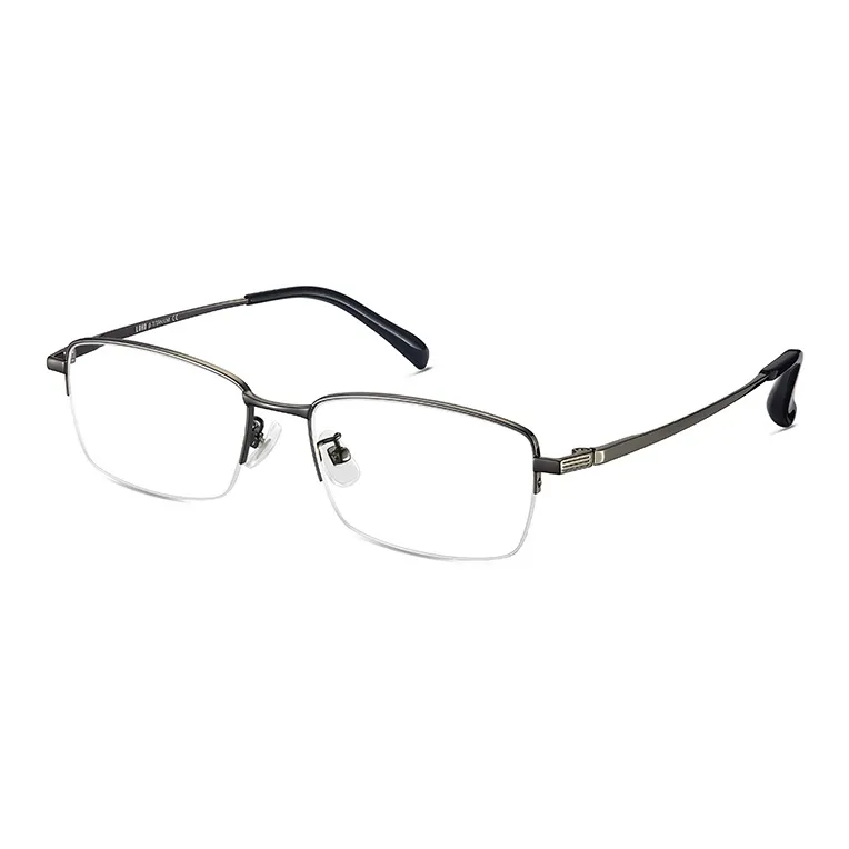 LOHO Сплав β-титан Квадрат Защита от синего света Анти-ударные линзы ZEISS Eyeglass Рамка Унисекс Черный