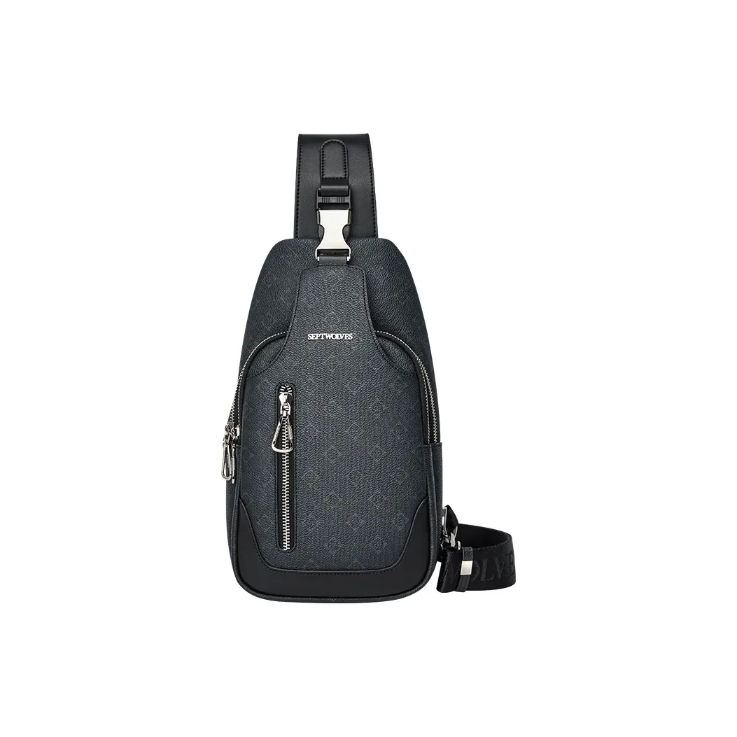 SEPTWOLVES ПВХ Бананка Сумка через плечо QPL Мужская Черная