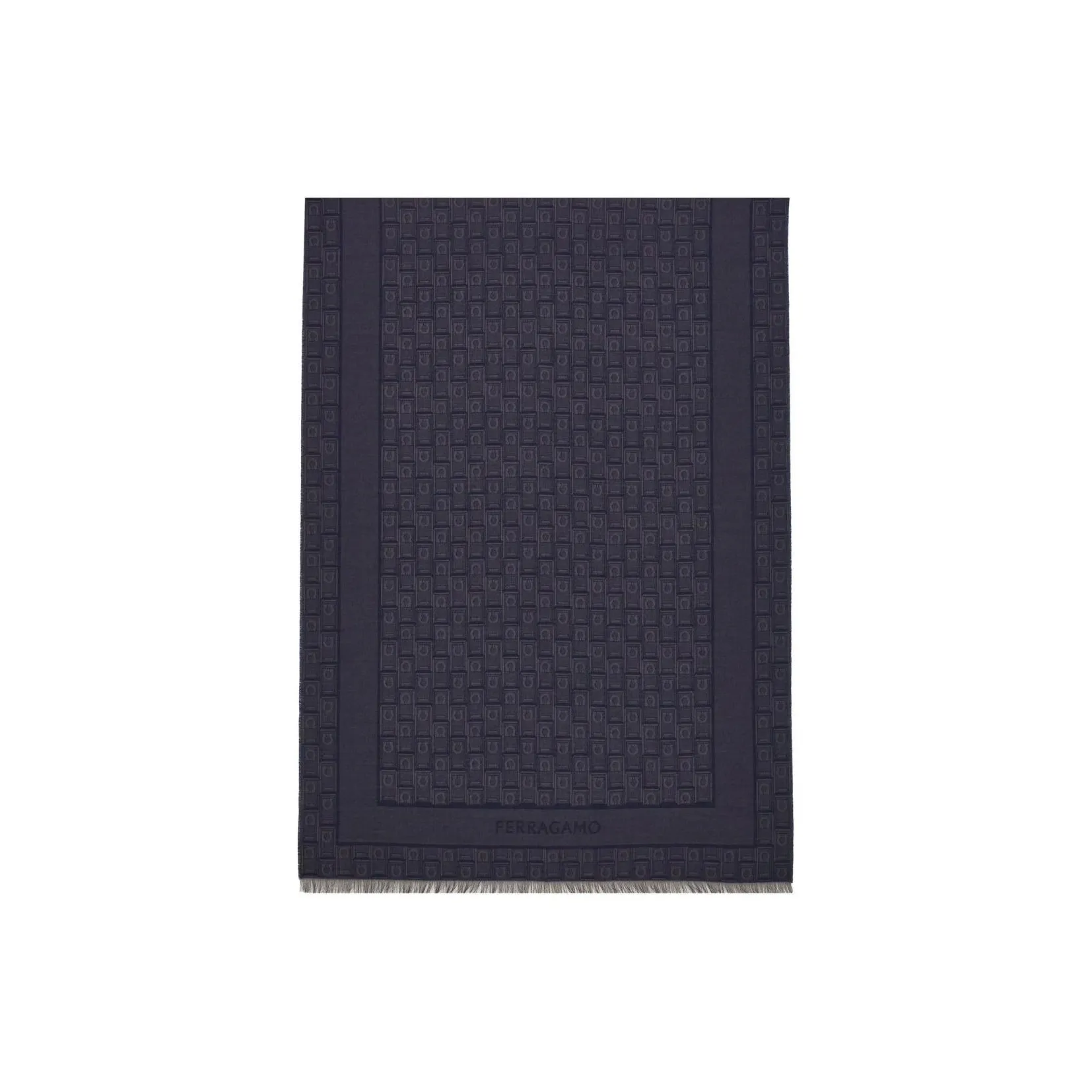 Ferragamo Хлопок Шерсть Шелк Палантины Мужской Синий