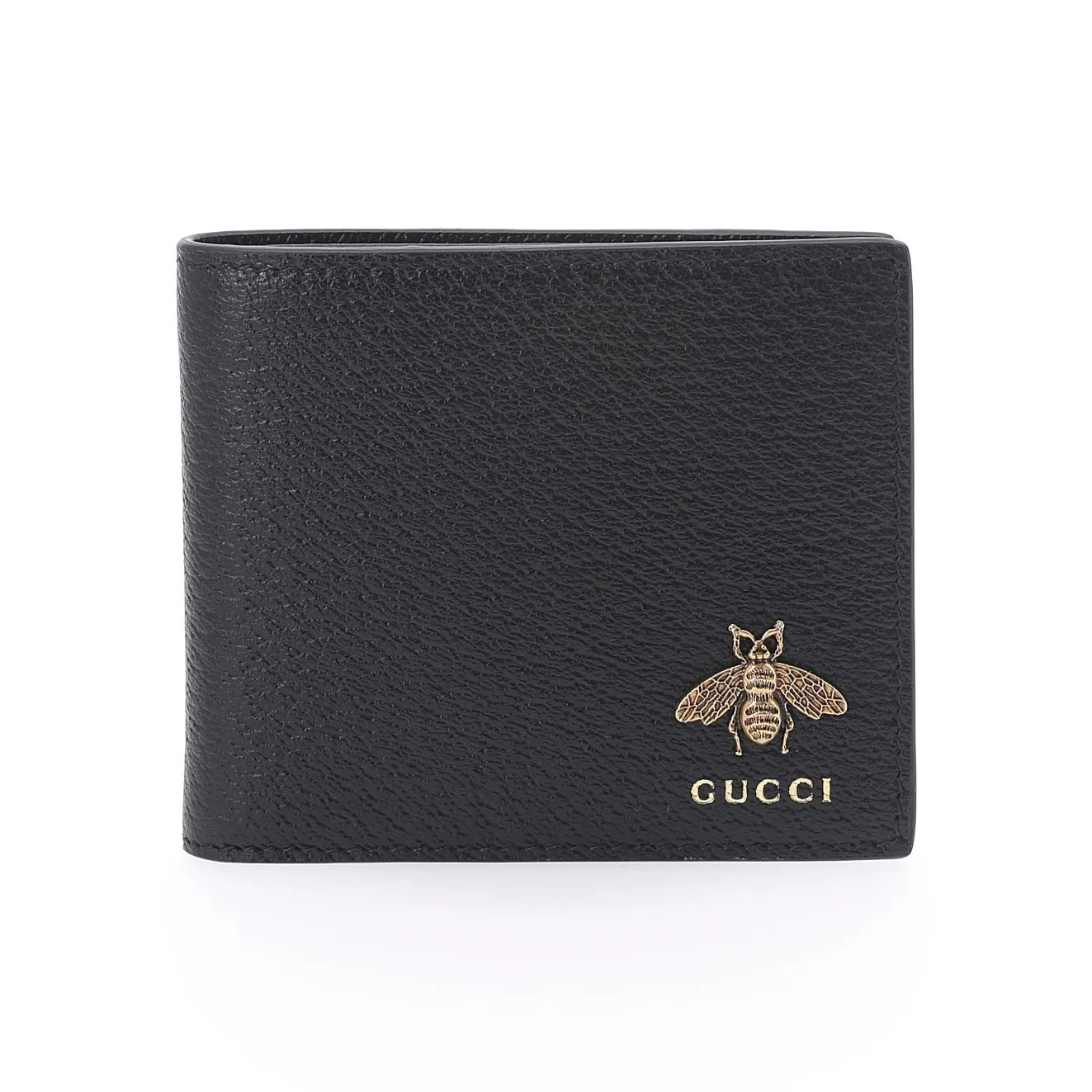 GUCCI Animalier Leather Purse Men's Black