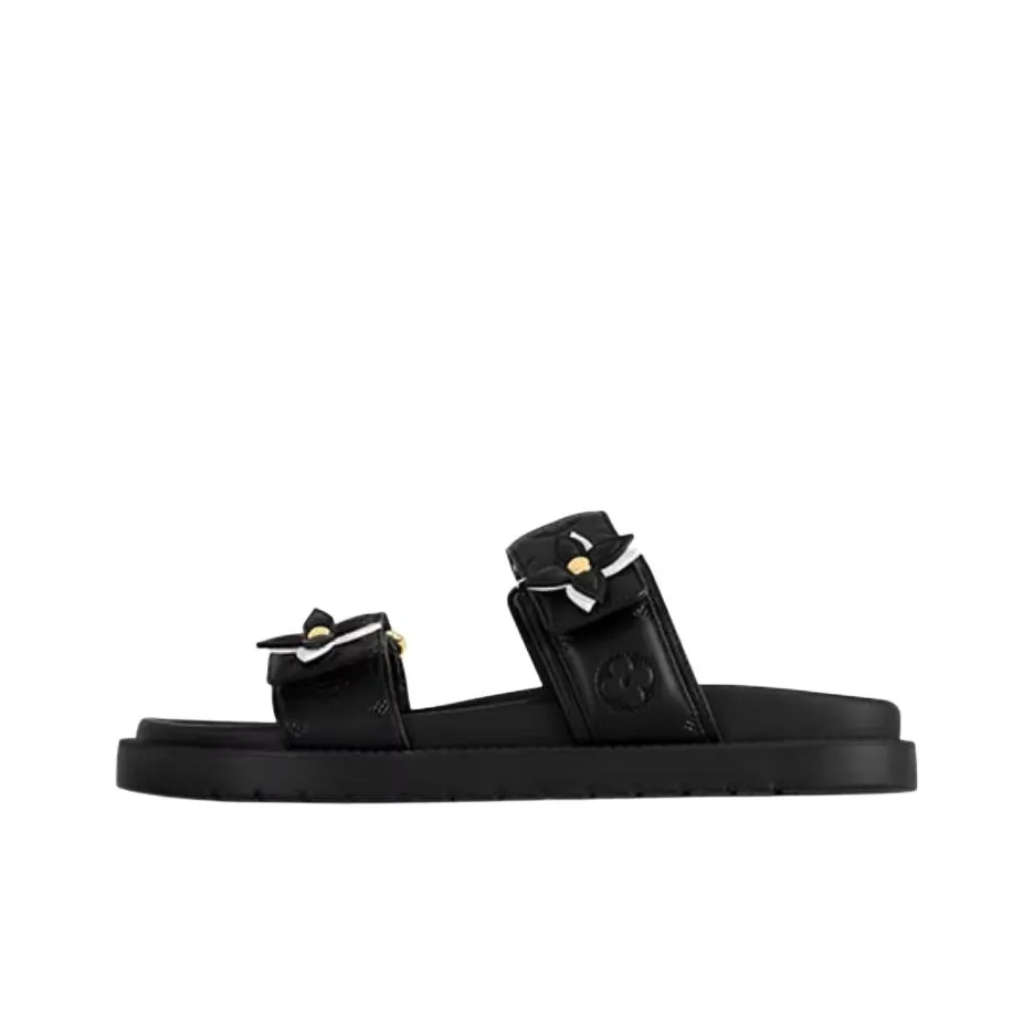 LOUIS VUITTON Summer Bundle Slide Slippers Women's Black