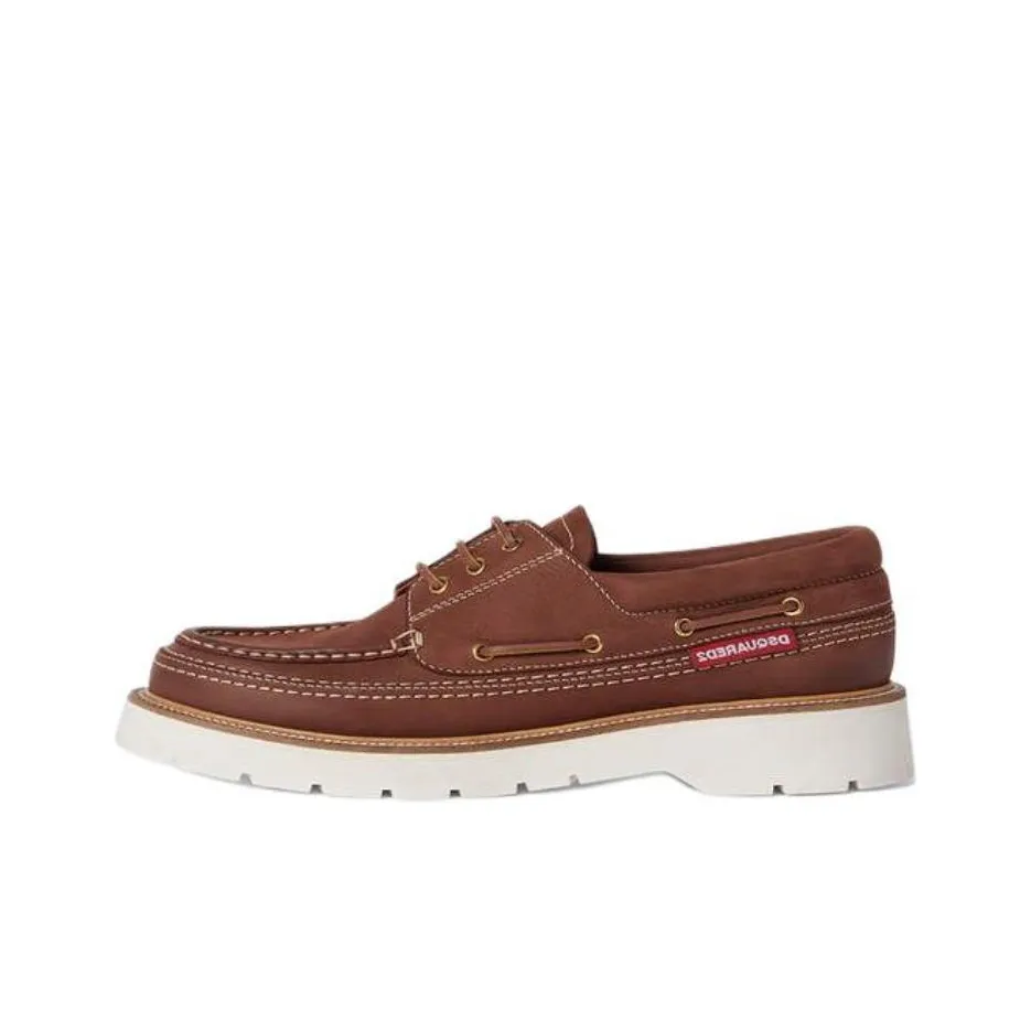 DSQUARED2 Lace up Leather Boat Shoes
