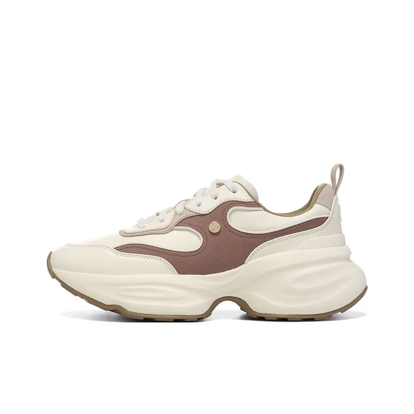 LI-NING 1990 Casual Shoes Women's Light Antique Yellow Cinnamon Brown