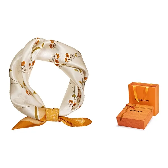 MITHAOL KUSC 100% шелк из тутового шелкопряда Шарфы Женские Ярко-желтые