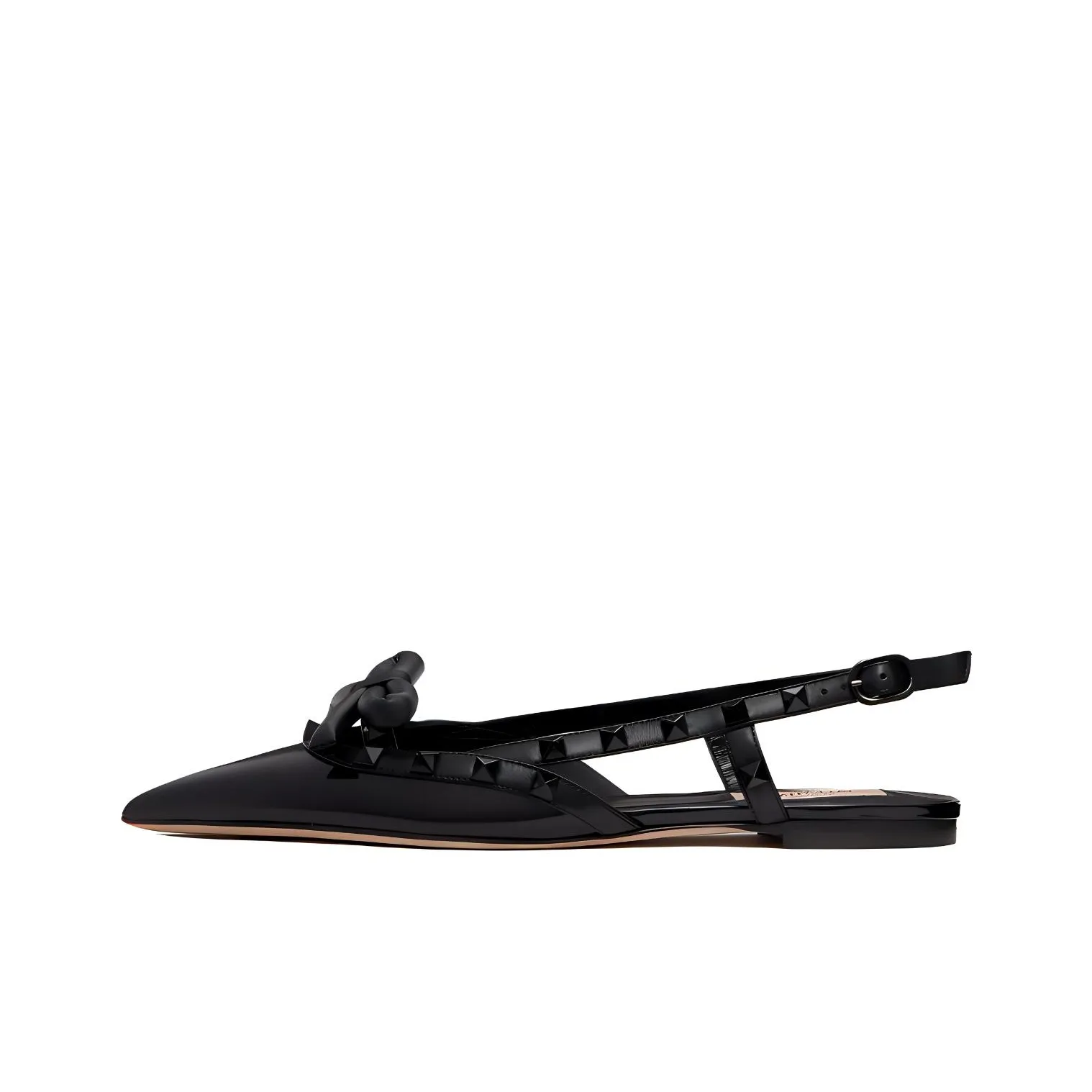 Valentino Garavani Rockstud Bow Slingback Ballerina Shoes